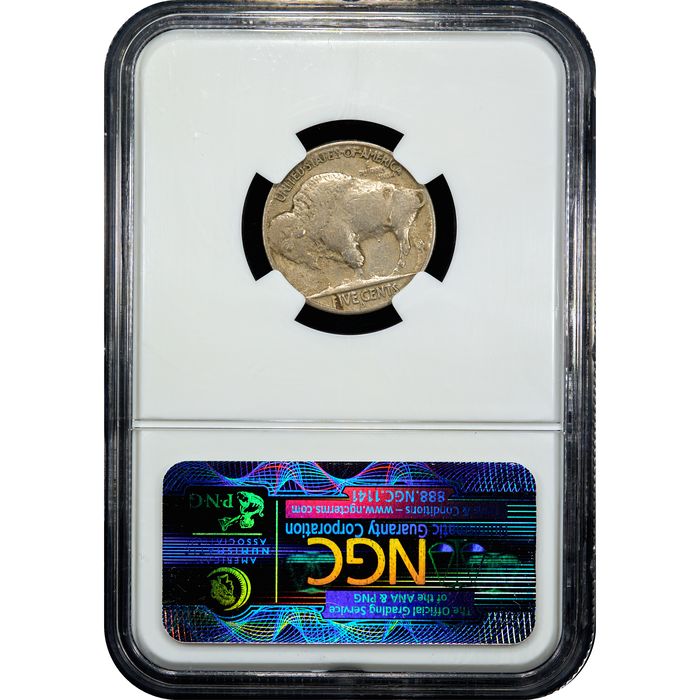 1937-D 3 Legs Buffalo Nickel (5c) Reverse Slab Image