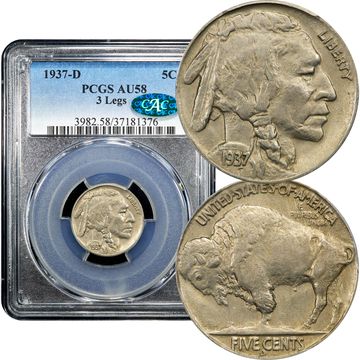 1937-D 3 Legs Buffalo Nickel (5c) Composite Image