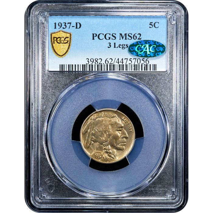 1937-D 3 Legs Buffalo Nickel (5c) Obverse Image
