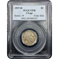 1937-D 3 Legs Buffalo Nickel (5c) Obverse Image
