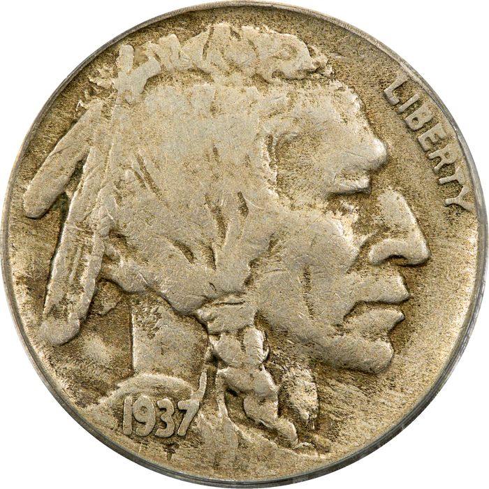 1937-D 3 Legs Buffalo Nickel (5c) Photo 3