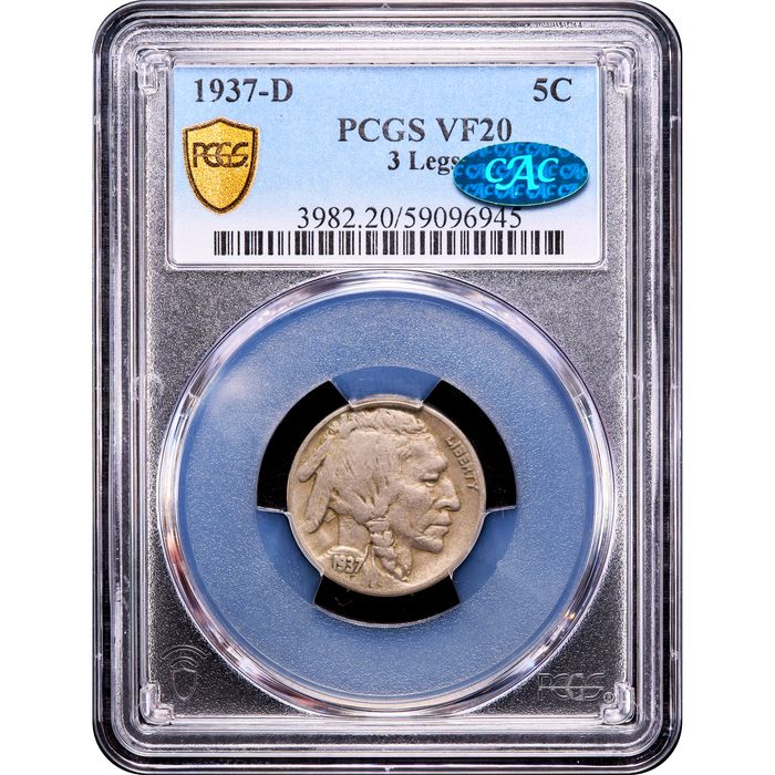 1937-D 3 Legs Buffalo Nickel (5c) Obverse Image