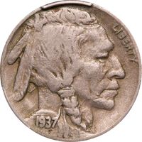 1937-D 3 Legs Buffalo Nickel (5c) Photo 3