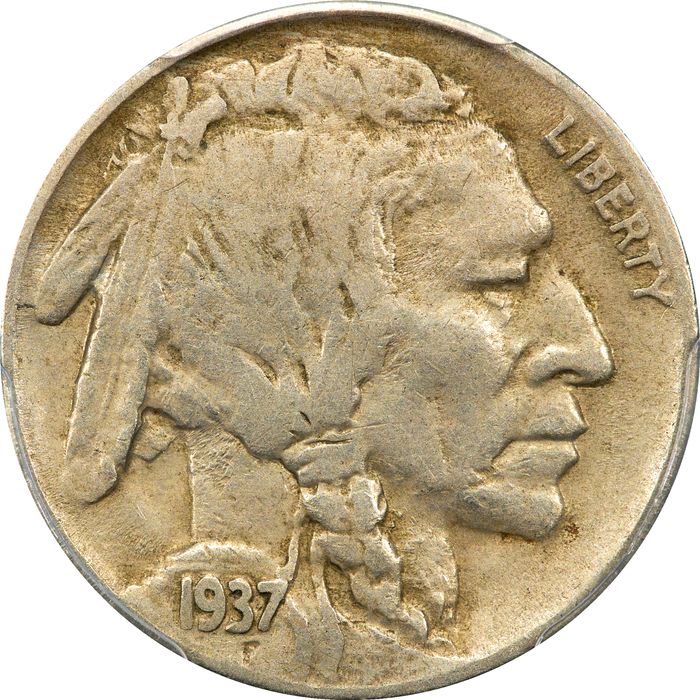 1937-D 3 Legs Buffalo Nickel (5c) Obverse Image