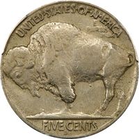 1937-D 3 Legs Buffalo Nickel (5c) Reverse Image