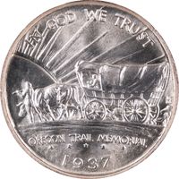 1937-D Oregon Commemorative Half Dollar (50c) Reverse Image