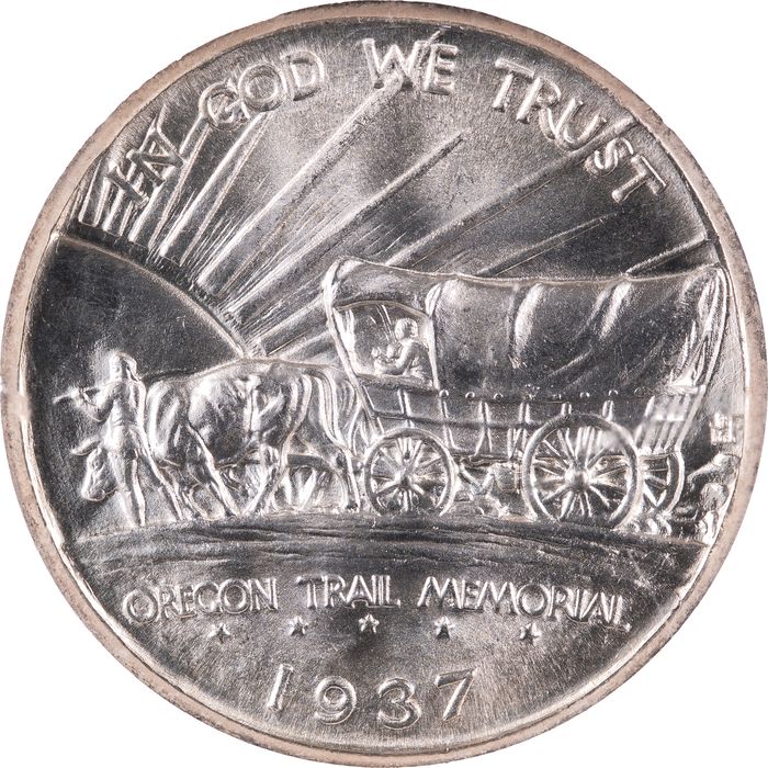 1937-D Oregon Commemorative Half Dollar (50c) Reverse Image