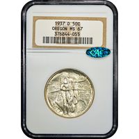 1937-D Oregon Commemorative Half Dollar (50c) Obverse Image