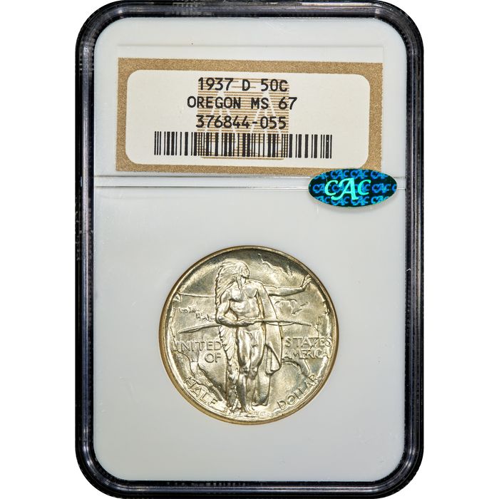 1937-D Oregon Commemorative Half Dollar (50c) Obverse Image