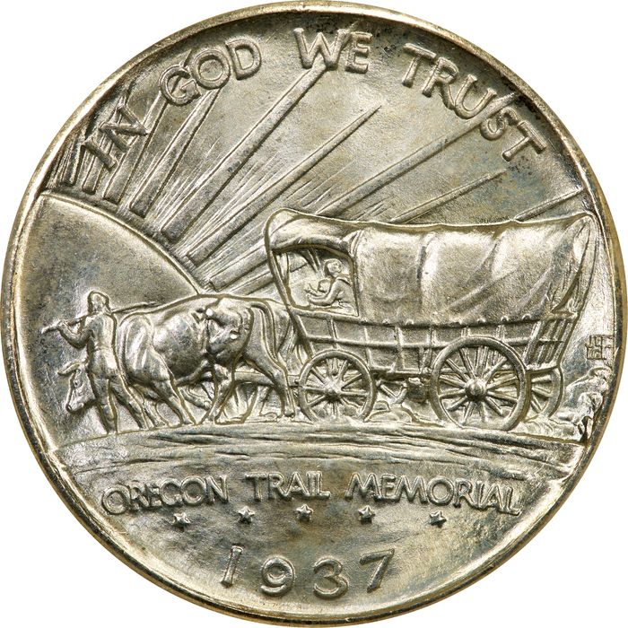 1937-D Oregon Commemorative Half Dollar (50c) Photo 4