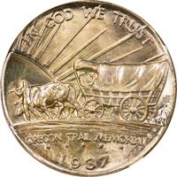 1937-D Oregon Commemorative Half Dollar (50c) Reverse Image