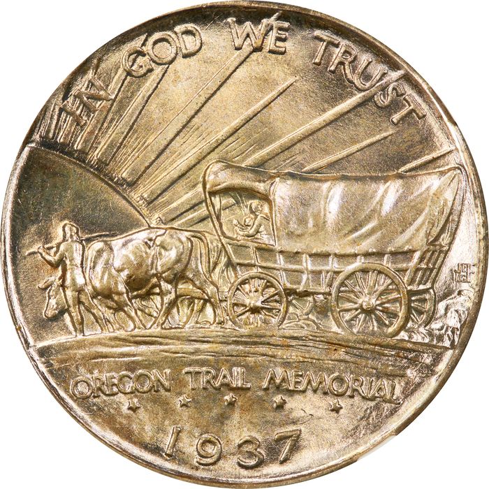 1937-D Oregon Commemorative Half Dollar (50c) Reverse Image