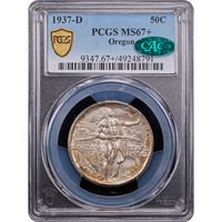 1937-D Oregon Commemorative Half Dollar (50c) Obverse Slab Image