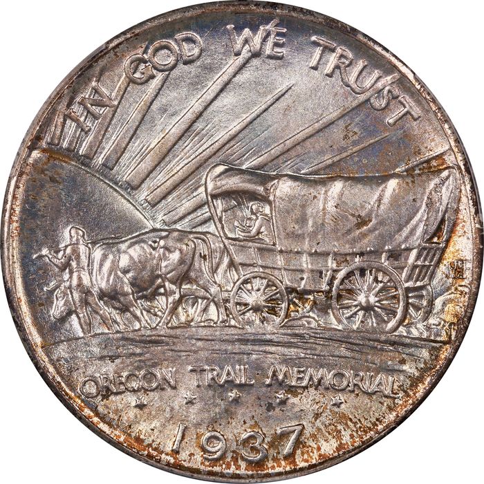 1937-D Oregon Commemorative Half Dollar (50c) Reverse Image