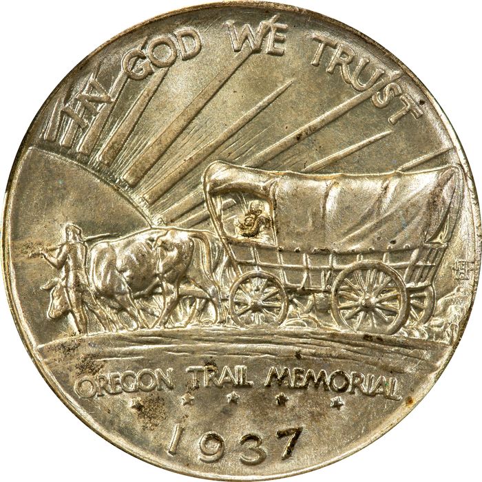 1937-D Oregon Commemorative Half Dollar (50c) Reverse Image
