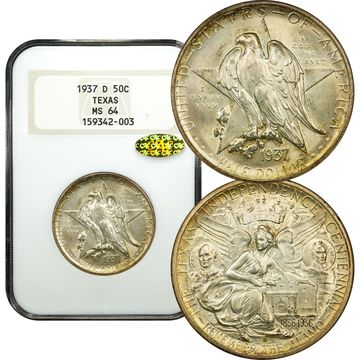 1937-D Texas Commem Half Dollar (50c) Composite Image