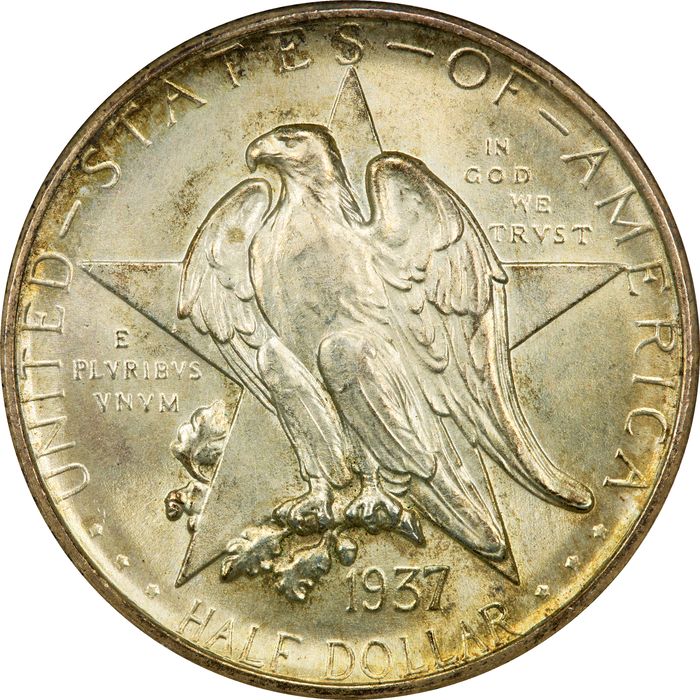 1937-D Texas Commem Half Dollar (50c) Photo 3