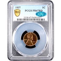 1937 Lincoln Cent (1c) Obverse Slab Image