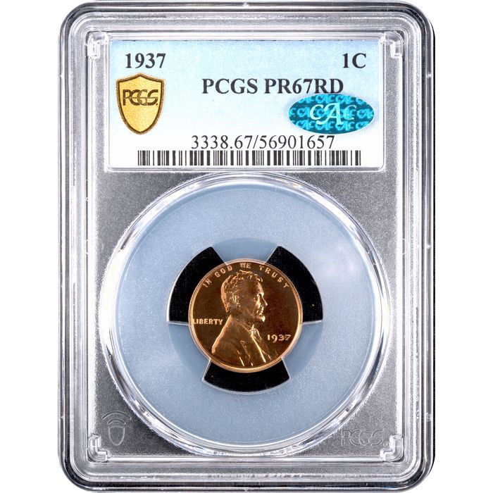 1937 Lincoln Cent (1c) Obverse Slab Image