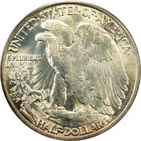 1937-S Walking Liberty Half Dollar (50c) OGH Reverse Image