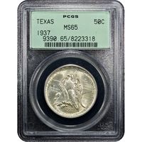 1937 Texas Commemorative Half Dollar (50c) OGH Obverse Image