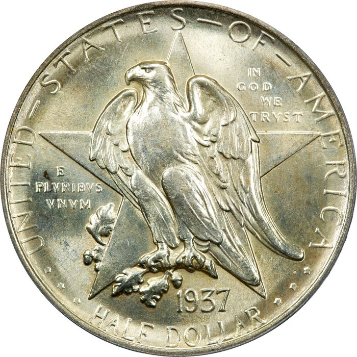 1937 Texas Commemorative Half Dollar (50c) OGH Photo 3