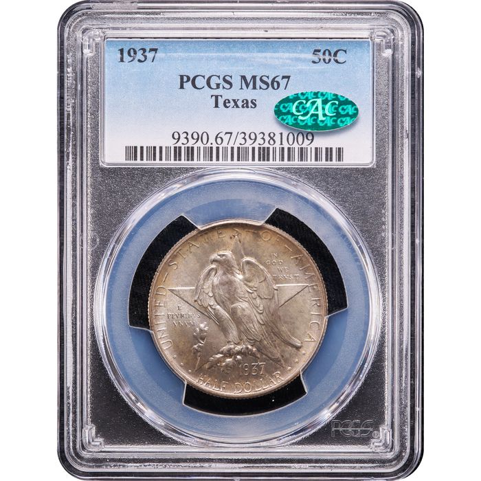 1937 Texas Commemorative Half Dollar (50c) Obverse Slab Image