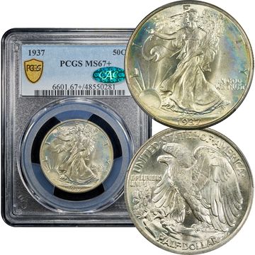 1937 Walking Liberty Half Dollar (50c) Composite Image