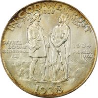 1938-D Boone Commem Half Dollar (50c) Photo 4