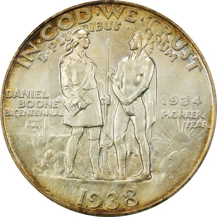 1938-D Boone Commem Half Dollar (50c) Photo 4