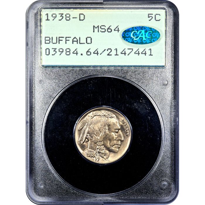 1938-D Buffalo Nickel (5c) Rattler Obverse Slab Image