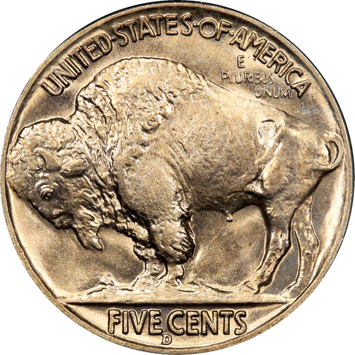 1938-D Buffalo Nickel (5c) Rattler Reverse Image