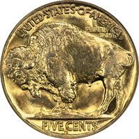 1938-D Buffalo Nickel (5c) White Label Reverse Image