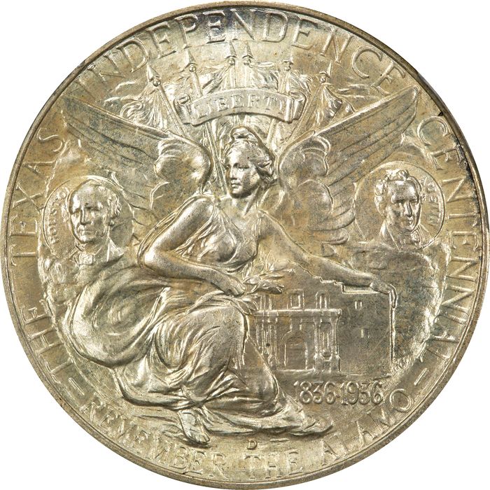 1938-D Texas Commemorative Half Dollar (50c) Reverse Image