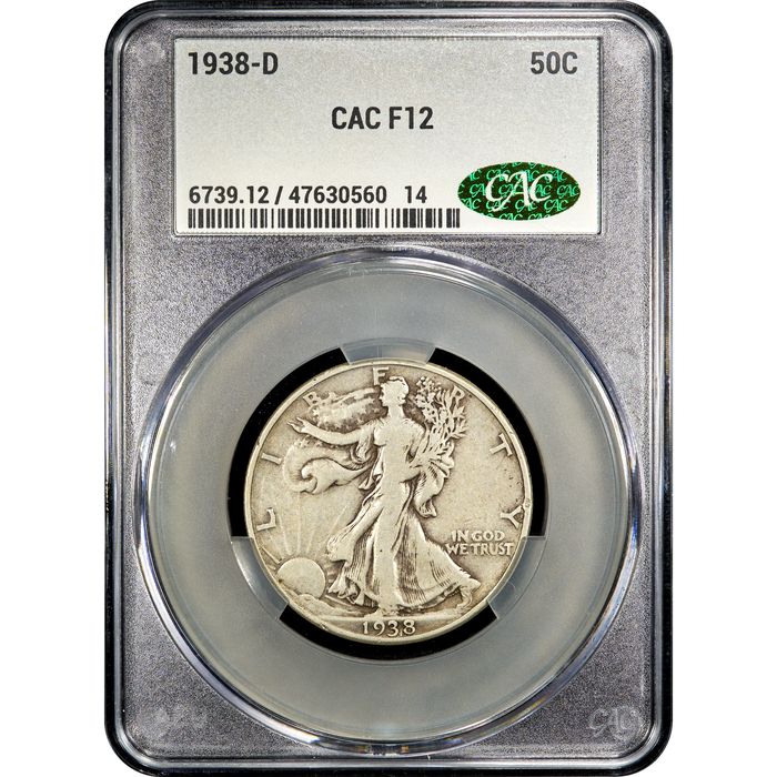 1938-D Walking Liberty Half Dollar (50c) Obverse Slab Image