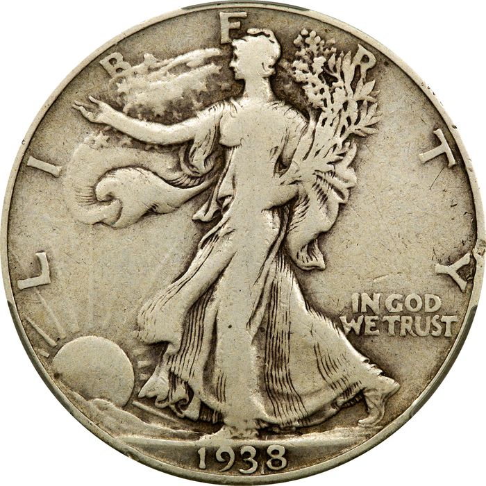 1938-D Walking Liberty Half Dollar (50c) Obverse Image