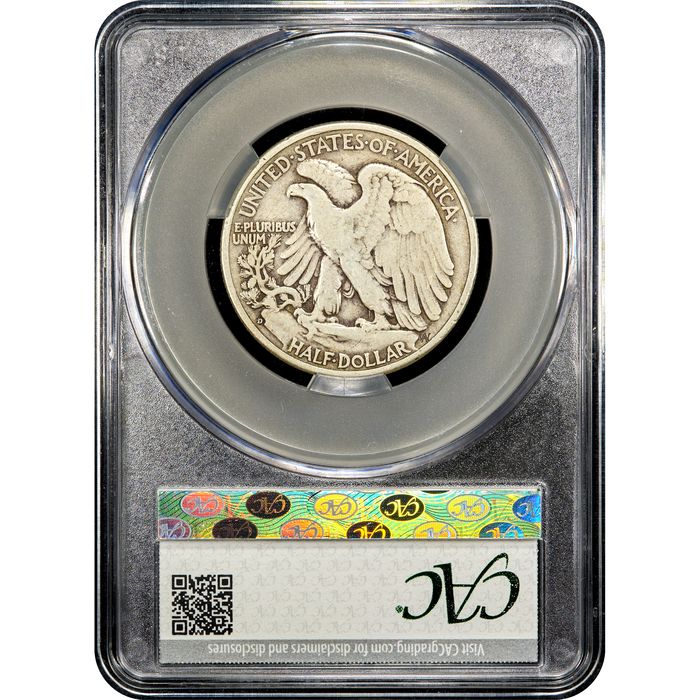 1938-D Walking Liberty Half Dollar (50c) Reverse Slab Image