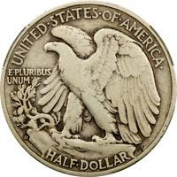 1938-D Walking Liberty Half Dollar (50c) Reverse Image