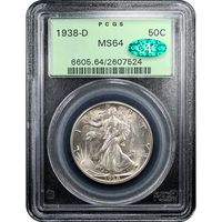 1938-D Walking Liberty Half Dollar (50c) OGH Obverse Slab Image