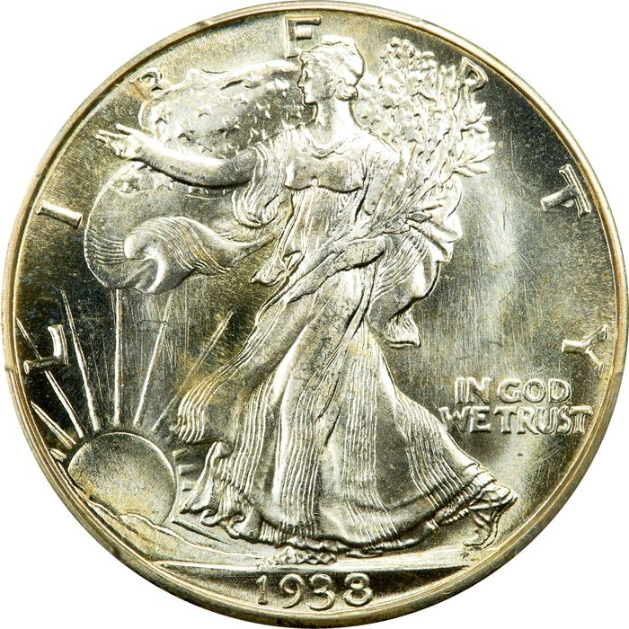 1938-D Walking Liberty Half Dollar (50c) Photo 3