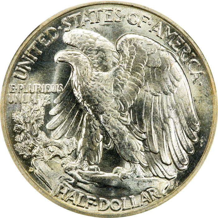 1938-D Walking Liberty Half Dollar (50c) Photo 4