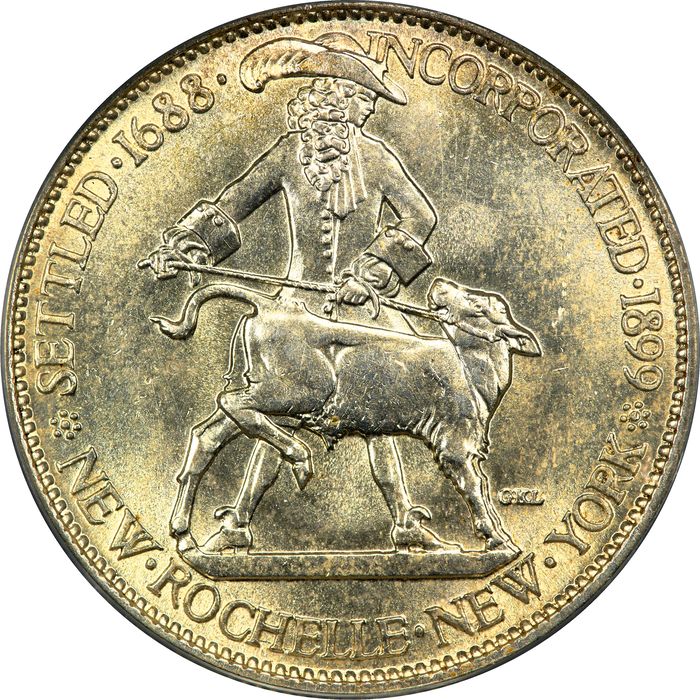 1938 New Rochelle Commemorative Half Dollar (50c) OGH Obverse Image