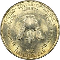 1938 New Rochelle Commemorative Half Dollar (50c) OGH Reverse Image