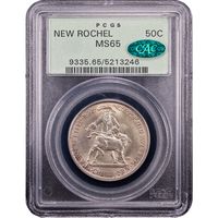 1938 New Rochelle Commemorative Half Dollar (50c) OGH Obverse Slab Image