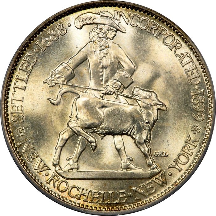1938 New Rochelle Commemorative Half Dollar (50c) OGH Obverse Image