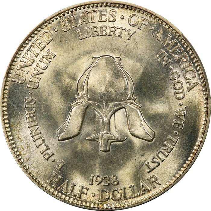 1938 New Rochelle Commemorative Half Dollar (50c) Reverse Image