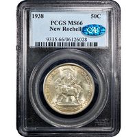 1938 New Rochelle Commemorative Half Dollar (50c) Obverse Slab Image