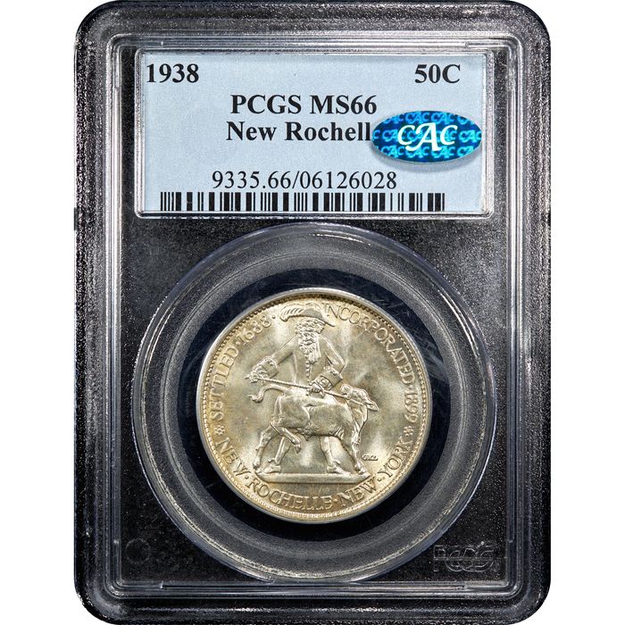1938 New Rochelle Commemorative Half Dollar (50c) Obverse Slab Image