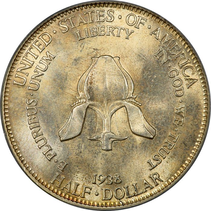 1938 New Rochelle Commemorative Half Dollar (50c) Reverse Image