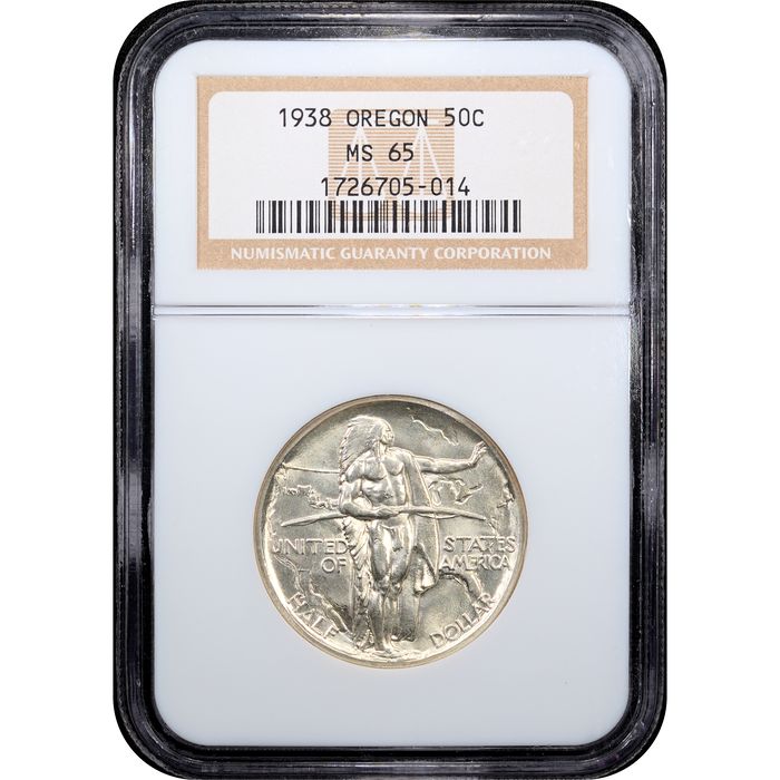 1938 Oregon Commemorative Half Dollar (50c) Obverse Slab Image